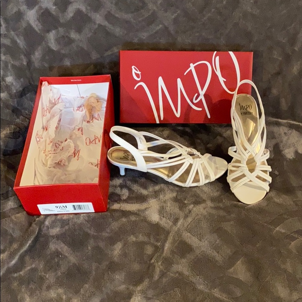 White strappy heels